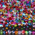 Multicolor Glass Beads for Jewelry Making - 636 Pcs Crystal Loose Beads Set