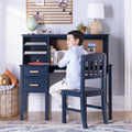 Kids Desk and Chair Set with Hutch - Wooden Study Table for Bedroom & Learning