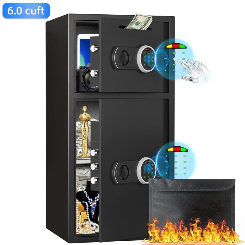 Large Fireproof Waterproof Safe with Electronic Keypad and Dual Alarm - 6 Cub Ft