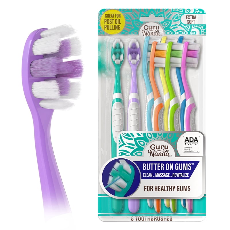 Soft Extra Soft Toothbrush for Sensitive Gums - Multi-Colored 8 Pack