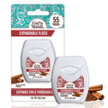 Dental Floss - Expandable Waxed Floss with Cinnamon Flavor, 55 Yards