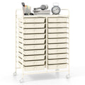 20-Drawer Rolling Storage Cart for Art Craft Organization White