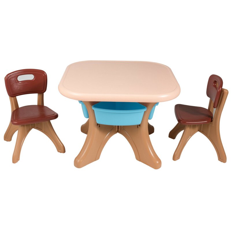 Kids Activity Table and Chair Set with Storage - Toddler Furniture