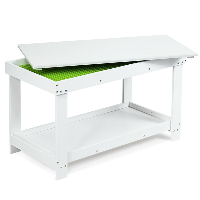 Kids Activity Play Table with Storage - Multifunctional Wooden Table for Learning & Building