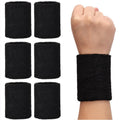 Absorbent Wrist Sweatbands for Sports & Fitness - 6 Pack Moisture-Wicking Gym Bands