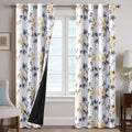 Blackout Floral Curtains with Thermal Liner – Cattleya Pattern, 52 x 108 Inches