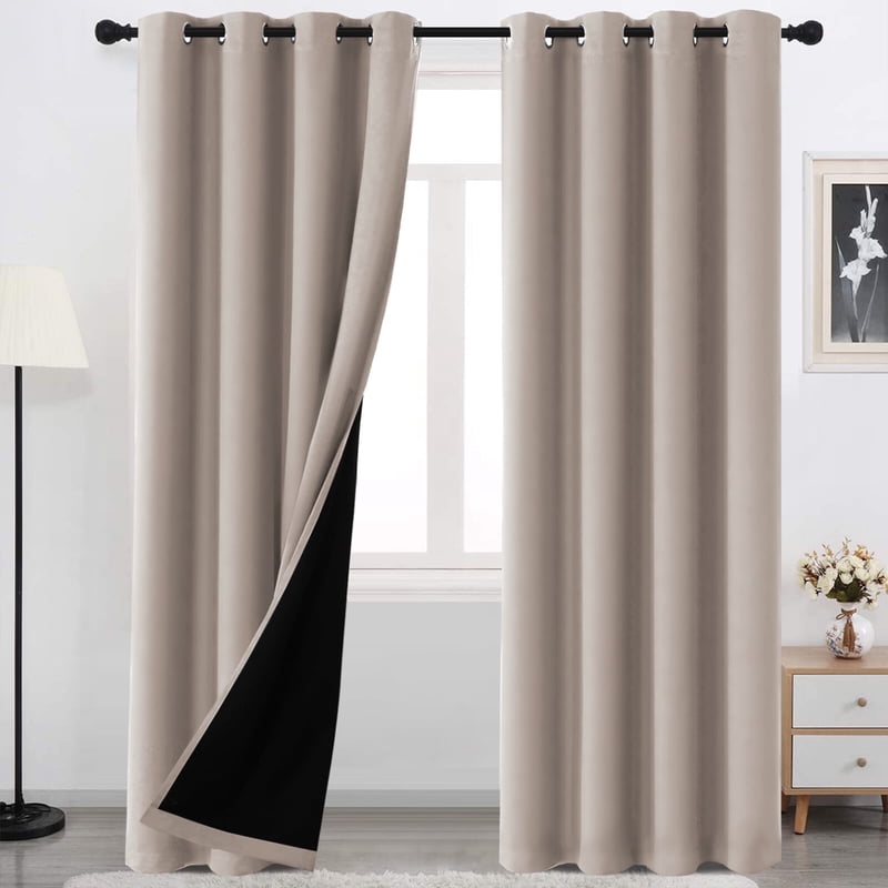Blackout Grommet Curtains for Bedroom & Living Room - Thermal Insulated, 2 Panels