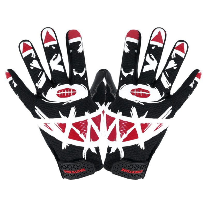 Youth Football Gloves with Tacky Grip, Breathable Mesh, Adjustable Fit