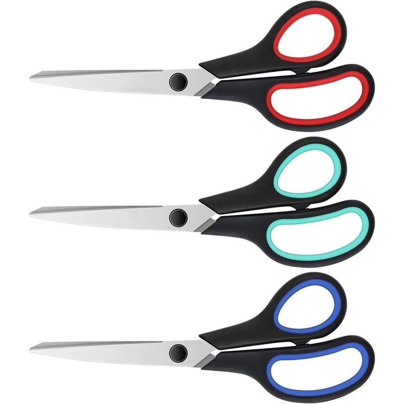 Heavy Duty 8-Inch Craft & Office Scissors Set - Ultra Sharp Blades & Comfort Handles