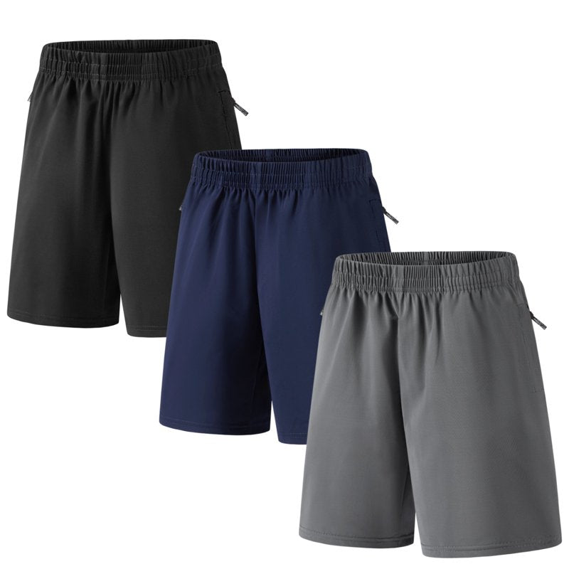 Men's Athletic Basketball Shorts with Zipper Pockets - Quick Dry Sportswear