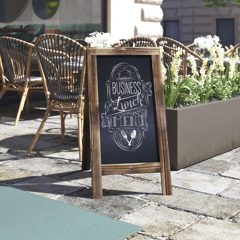 Outdoor Magnetic A-Frame Chalkboard Sign - Rustic Brown 40x20 Inches