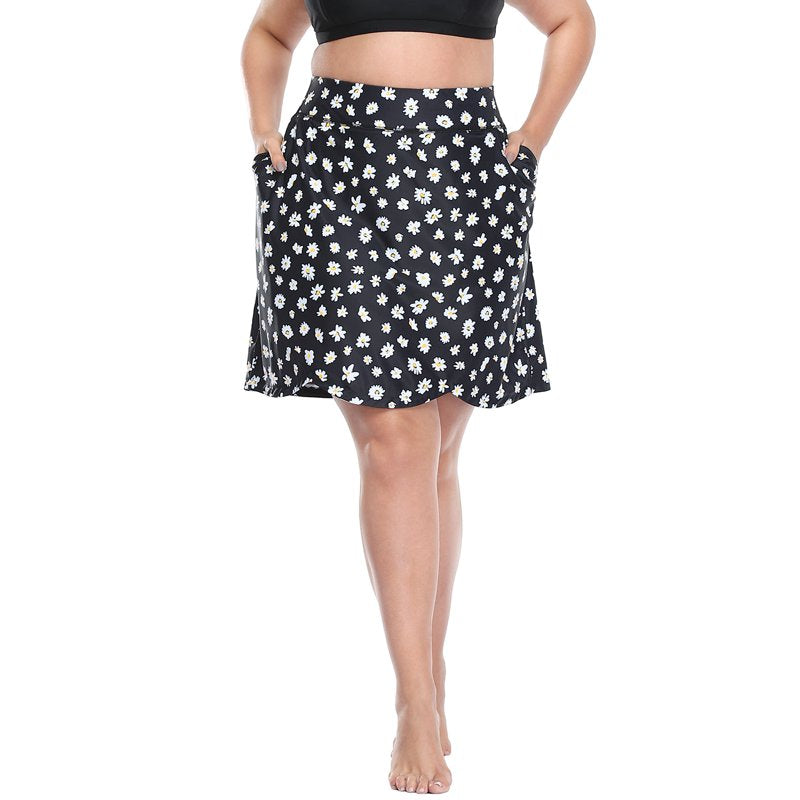 Plus Size Active Skort with Tulip Hem - Moisture-Wicking, Quick Dry, Pockets