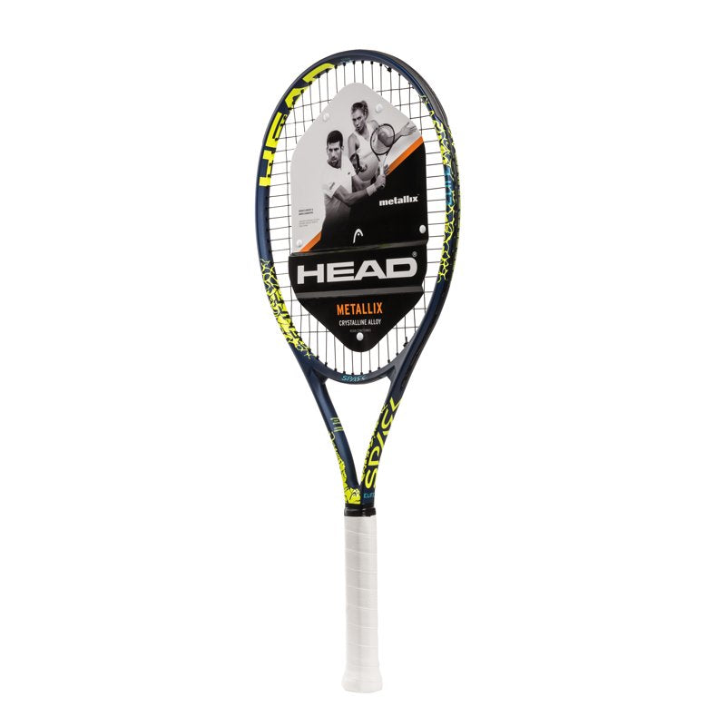 Adult Tennis Racket 27 Inch Strung Control and Power, Navy/Yellow