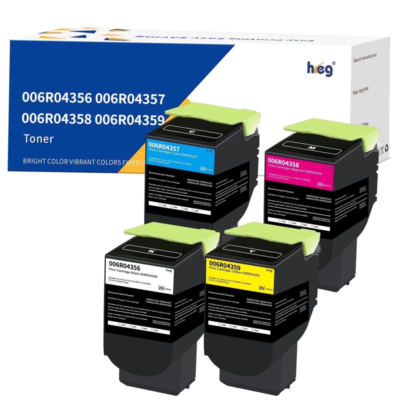 High Capacity 4-Pack Toner Cartridges for Xerox C310 C315 Printer - Black Cyan Magenta Yellow