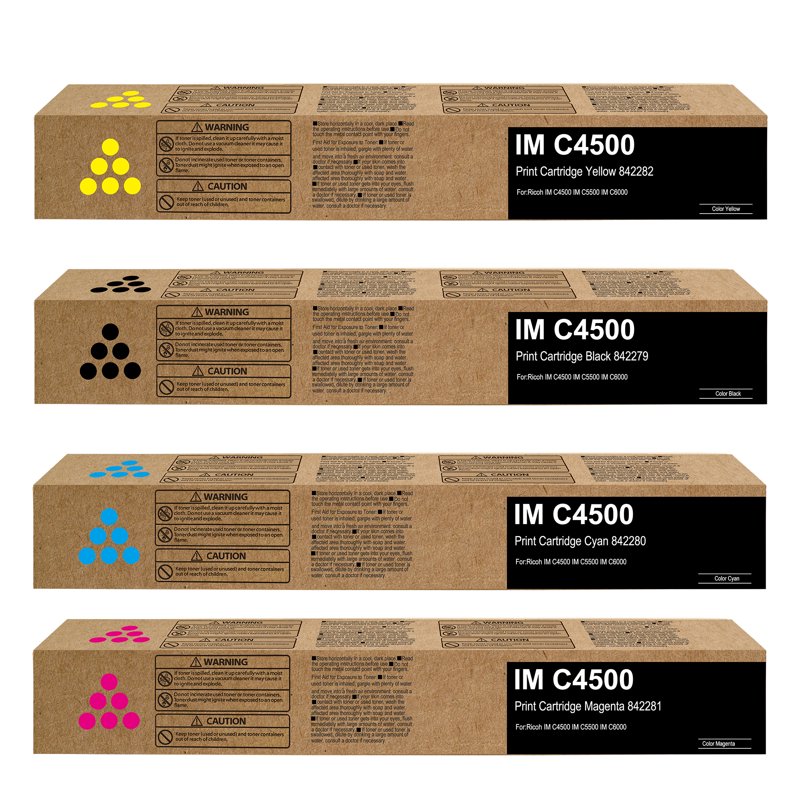 High-Yield Color Toner Set for Ricoh IM C4500 C5500 C6000 Printers - 4 Pack