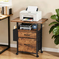 2-Drawer Rolling File Cabinet with Large 24 Inch Tabletop for Home Office