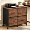 4-Drawer Rolling File Cabinet with Locking Wheels and Printer Stand for Home Office