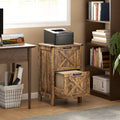 Rustic Farmhouse 2-Drawer File Cabinet with Barn Doors - A4/Letter Storage