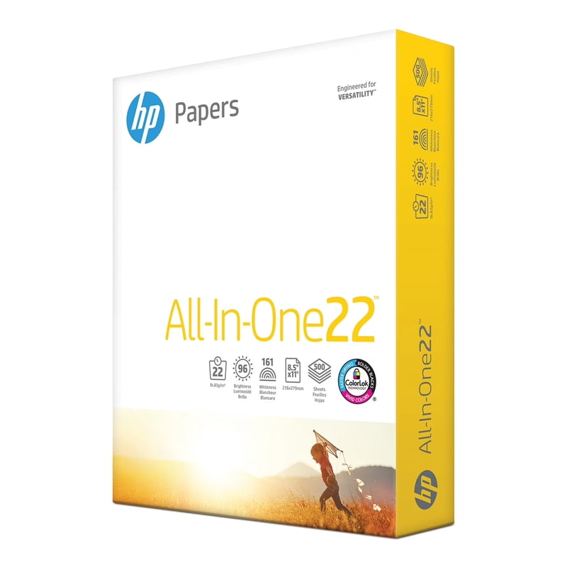 HP All In One22 Printer Paper 8.5 x 11 22lb Bright White Ream