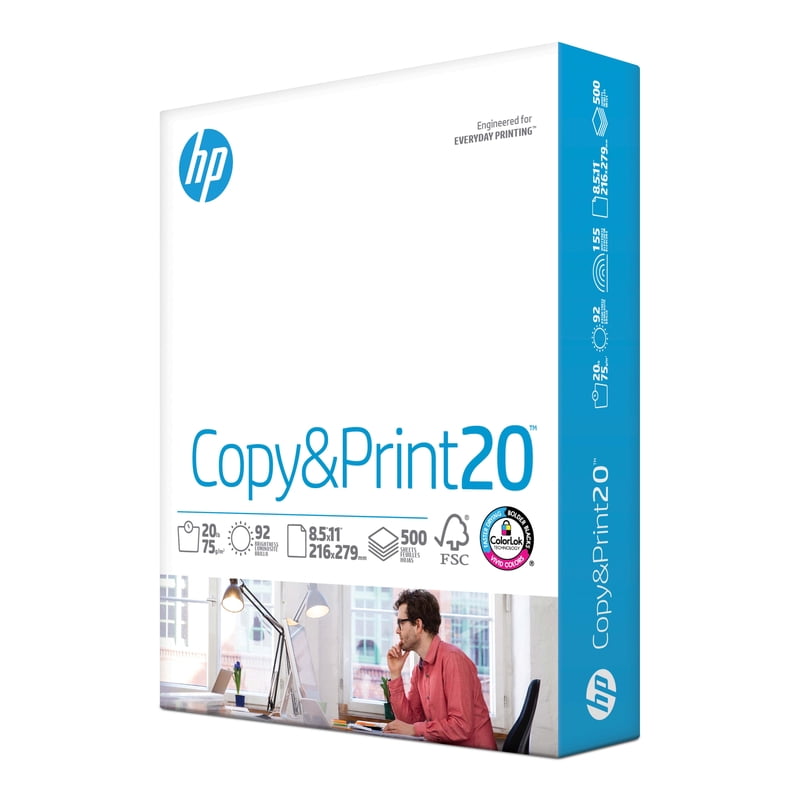 20lb Copy & Print Paper 8.5 x 11 Inches - 500 Sheets, Bright White
