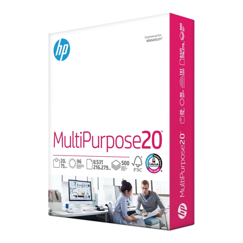 HP Multipurpose 20lb Printer Paper - 8.5 x 11 inch, 500 Sheets, White