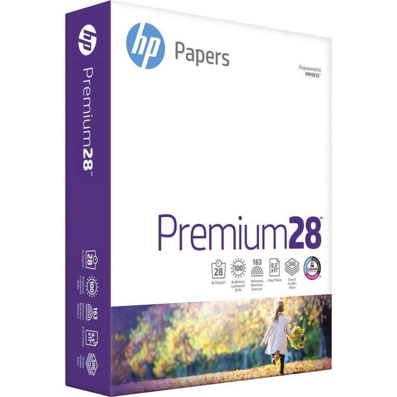 Laser Printer Paper 28 lb Bright White Premium 500 Sheets - HP