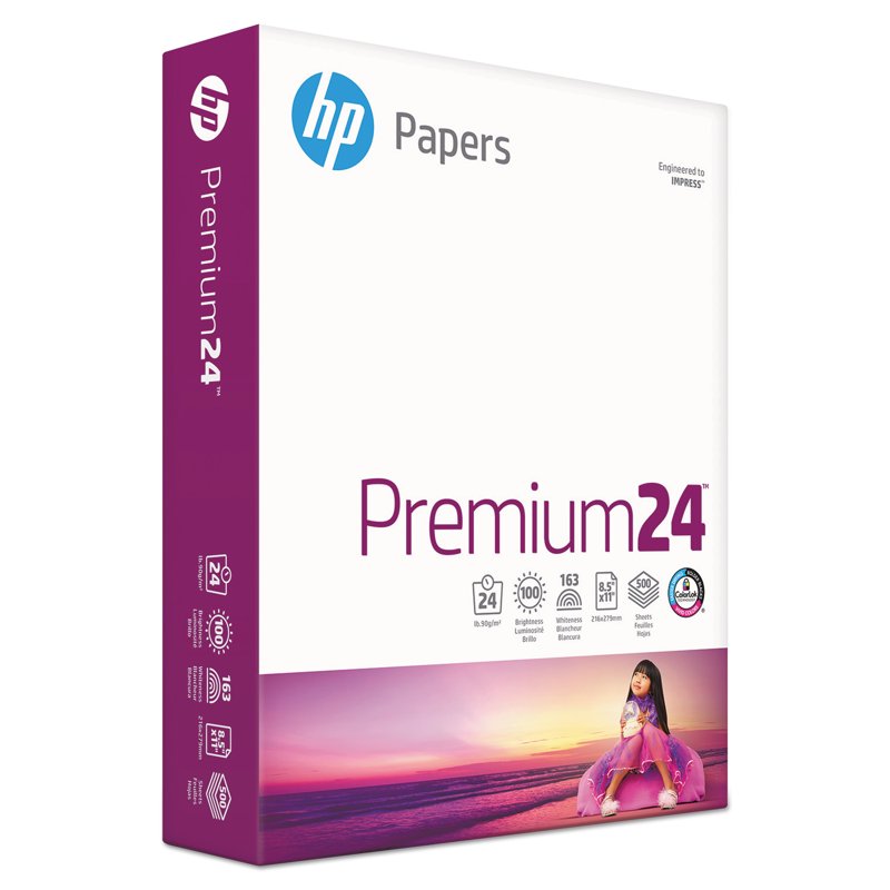 HP Premium 24lb Printer Paper 8.5x11 White Ream 500 Sheets