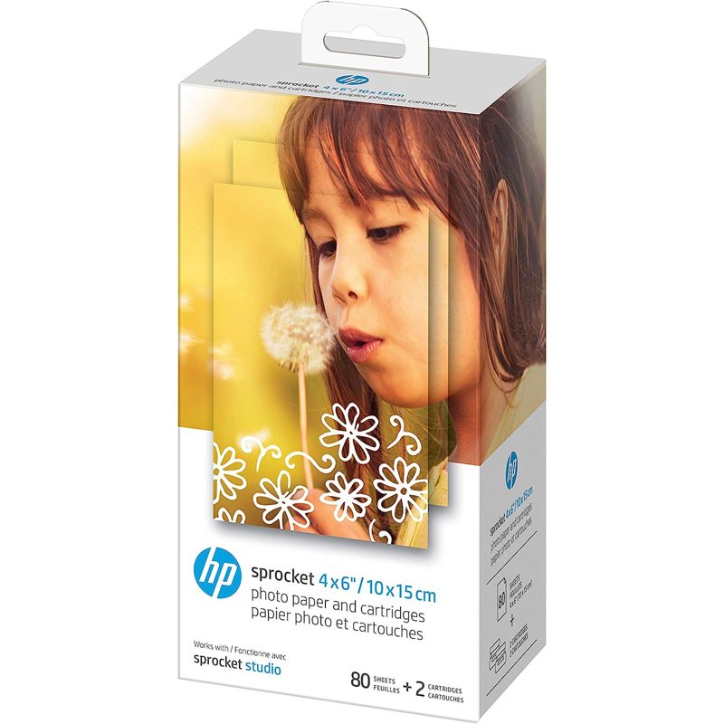 HP Sprocket Studio 4x6 Photo Paper & Cartridge Set - 80 Sheets