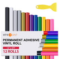 Permanent Adhesive Vinyl Rolls 12 Pack - Craft Sign Making & Decor