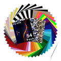 Heat Transfer Vinyl Sheets - Assorted Colors, 54 Pack, 12x10 Inches