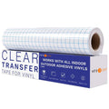 Transfer Tape for Vinyl with Blue Alignment Grid - 12" x 30 Ft | Self-Adhesive Sign & Sticker Transfer Paper