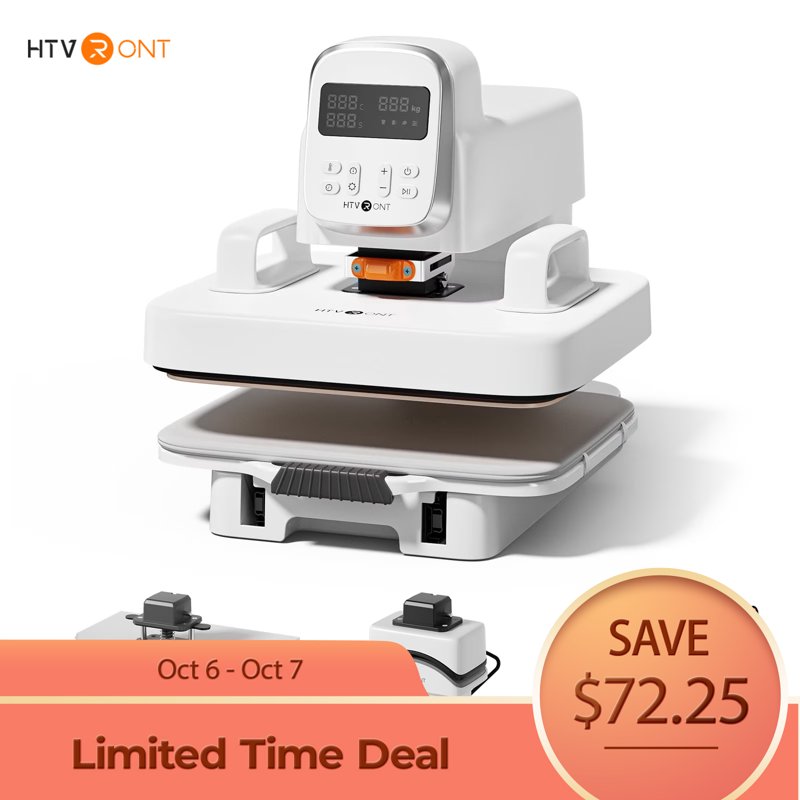 Auto Heat Press Machine 12x10 Inch 3-in-1 Sublimation Press for T-Shirts Mugs Hats