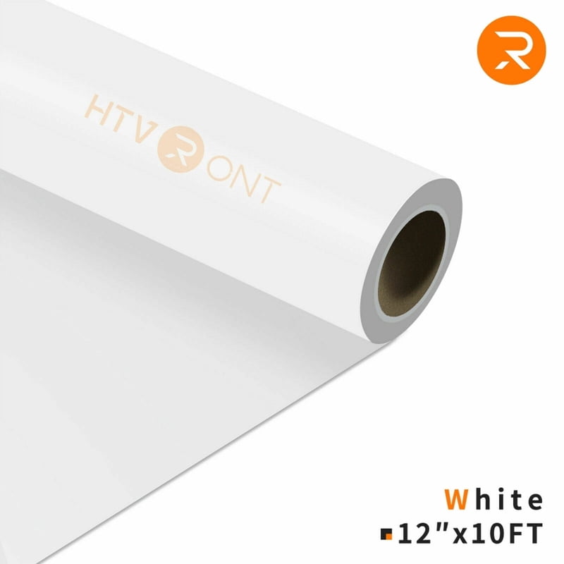 Heat Transfer Vinyl Rolls 12 Inch x 10 Feet for Shirts & Crafts - White