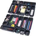 22 Pack Desk Drawer Organizer Set, Dark Grey, Multipurpose Storage