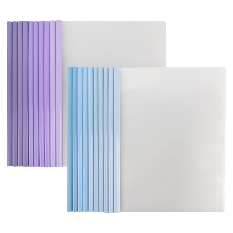 Clear Report Covers with Sliding Bar - 10mm, 75 Sheets Capacity, Gradient Color Pack of 20