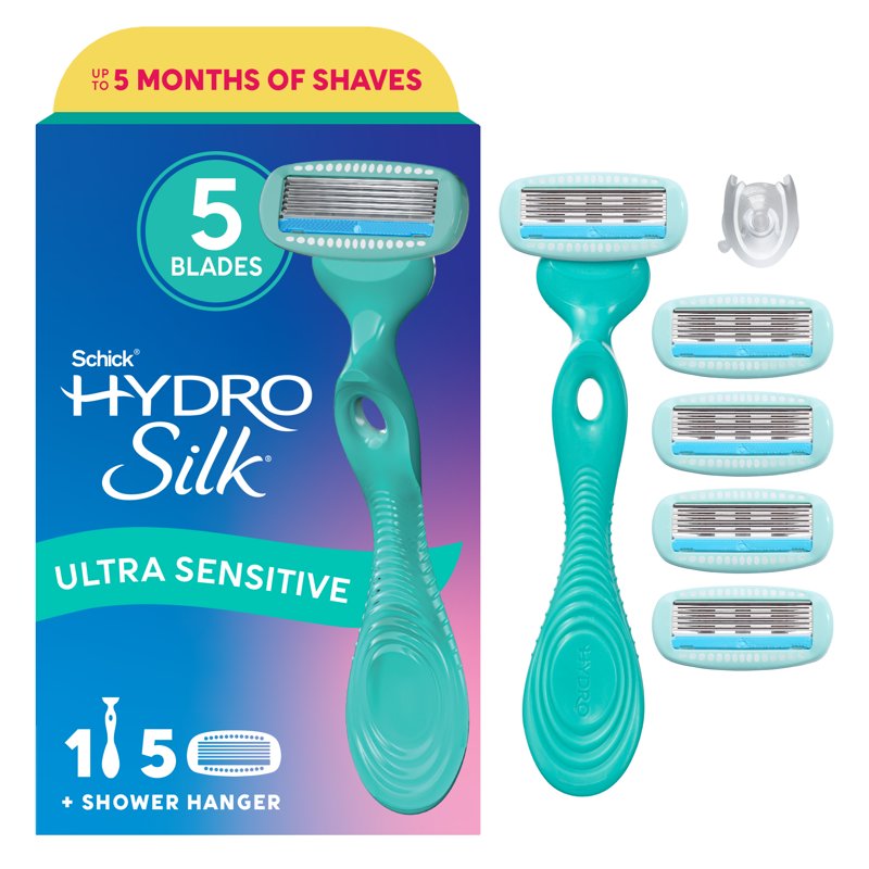 Women's Sensitive Skin Razor Set with 5 Blades & Handle
