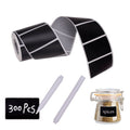 Reusable Waterproof Chalkboard Labels with Markers - 300 Pack for Jars Bins & Organization