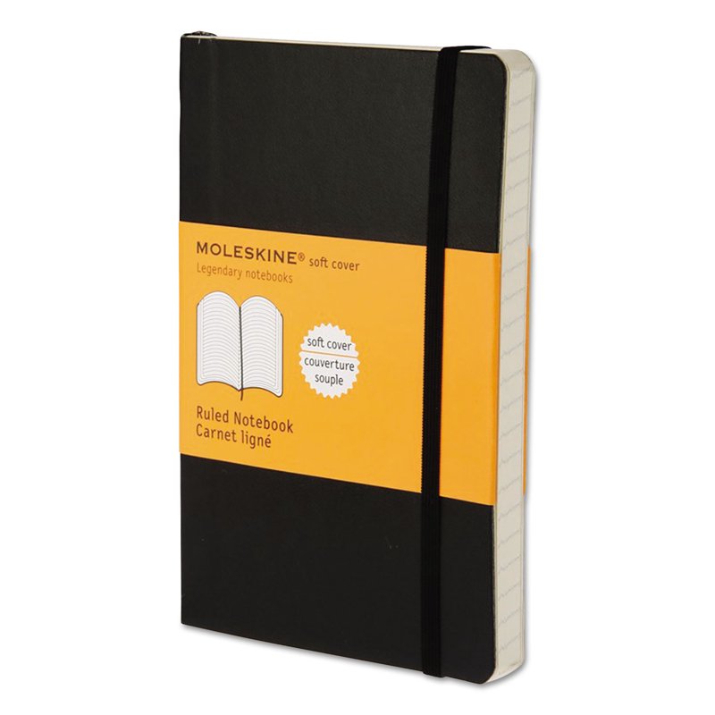 Moleskine Softcover Notebook Narrow Rule Black 5.5 x 3.5 192 Sheets