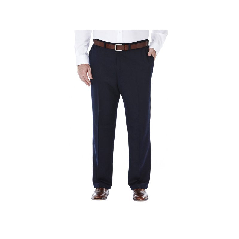 Haggar Men’s Cool 18 Pleated Front Pants – Classic Fit, Navy, 46x29