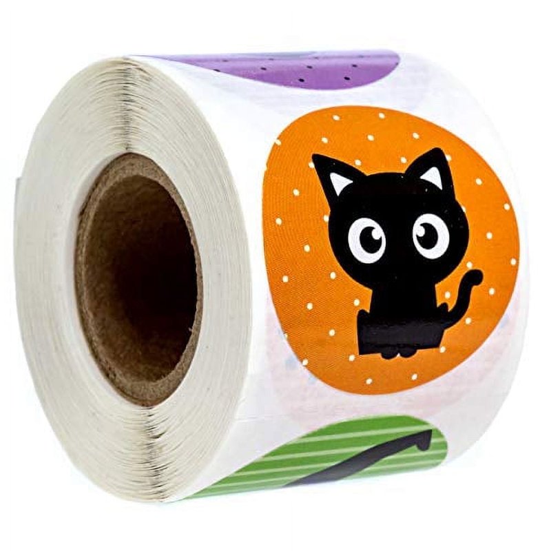 Halloween Character Stickers 250 Round Fall Labels with 8 Designs - 1.5"