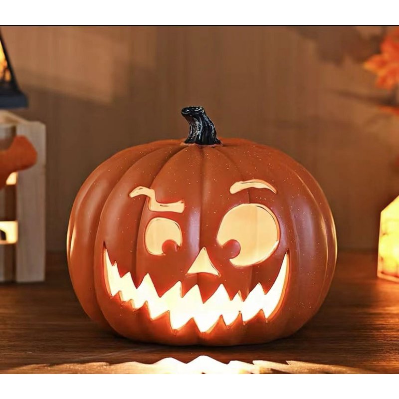 Halloween LED Pumpkin Lantern – Indoor Outdoor Jack O Lantern Decor (Variation: D)