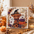 Halloween Pearl Art DIY Kit for Home Decor - Ghost & Pumpkin Design, Partial Drill, Luminous Pearls, Beginner Craft