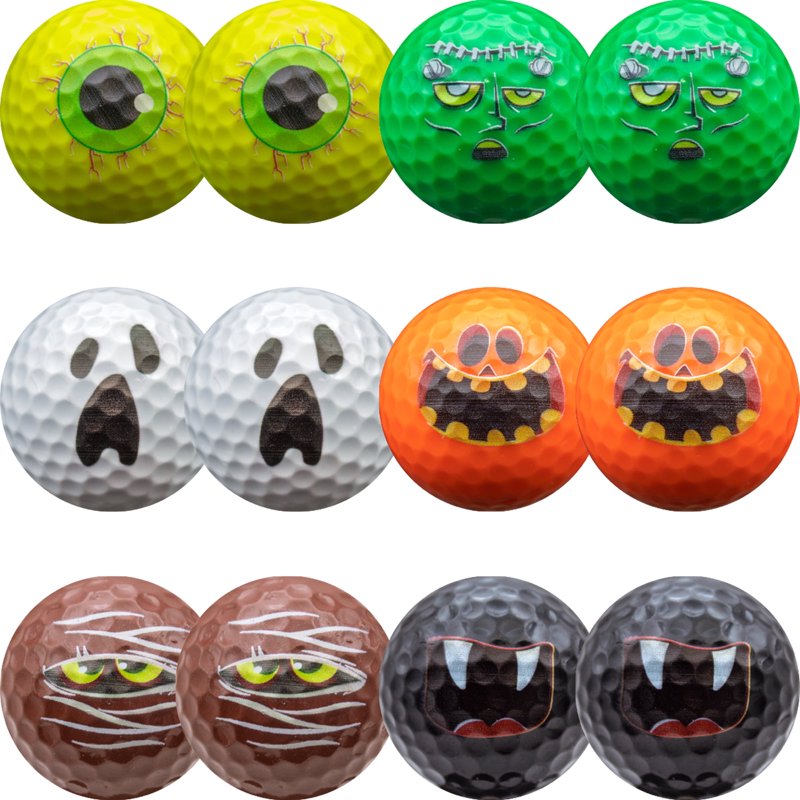 Halloween Monster Golf Balls - 12-Pack Spooky Monster Design Golf Gift Set