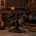 Halloween Headless Horseman Statue with LED Pumpkin Light, Gothic Tabletop Decor