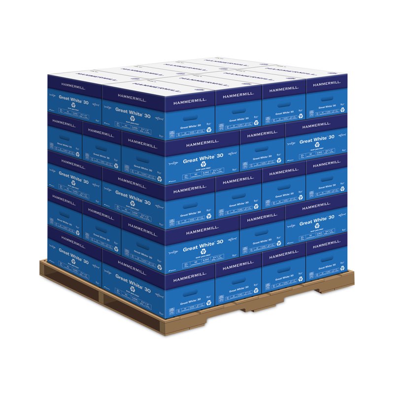 Recycled Letter Size Printer Paper 8.5x11 20lb 92 Bright - Pallet or Ream