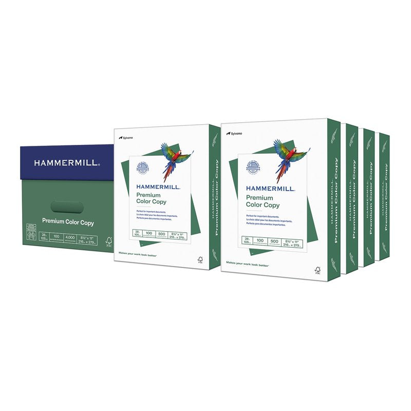 Premium Color Copy Printer Paper - 8.5 x 11 Inches, 28 lbs, 100 Brightness, Pack of 4000 Sheets