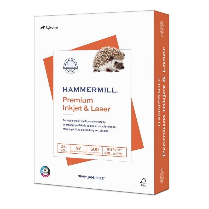 Premium Printer Paper 8.5x11 White 24lb Ream for Laser & Inkjet Printing