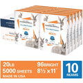 20 lb A4 Printer Paper Ream for Laser & Inkjet Printing - 8.5x11 Inches, Pack of 10