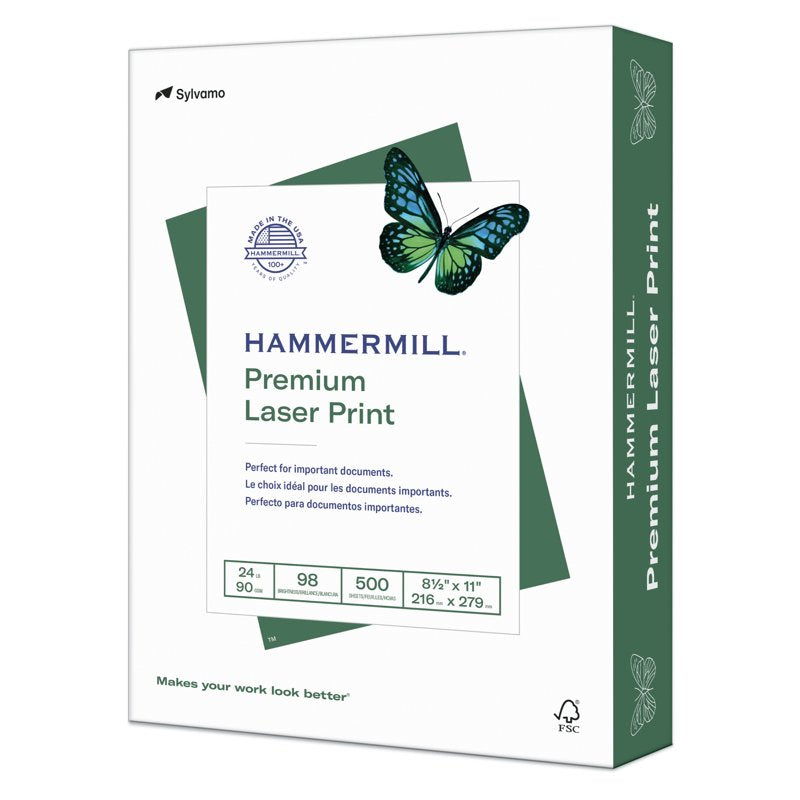 Premium Laser Copy Paper 8.5x11 - 24lb, Ream of White Printer Paper