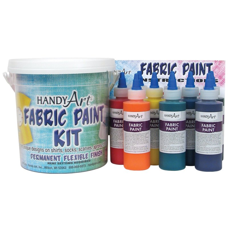 Fabric Paint Set - 9 Regular Colors 4 oz Bottles for Textiles & Crafts